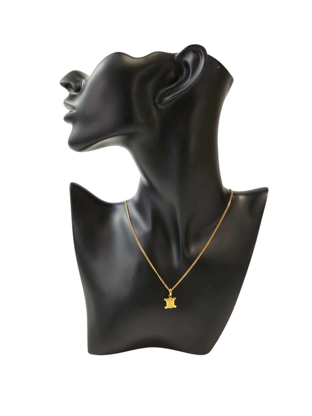 Celine Triomphe Necklace Gold Women's Pendant Reference Number: 11819