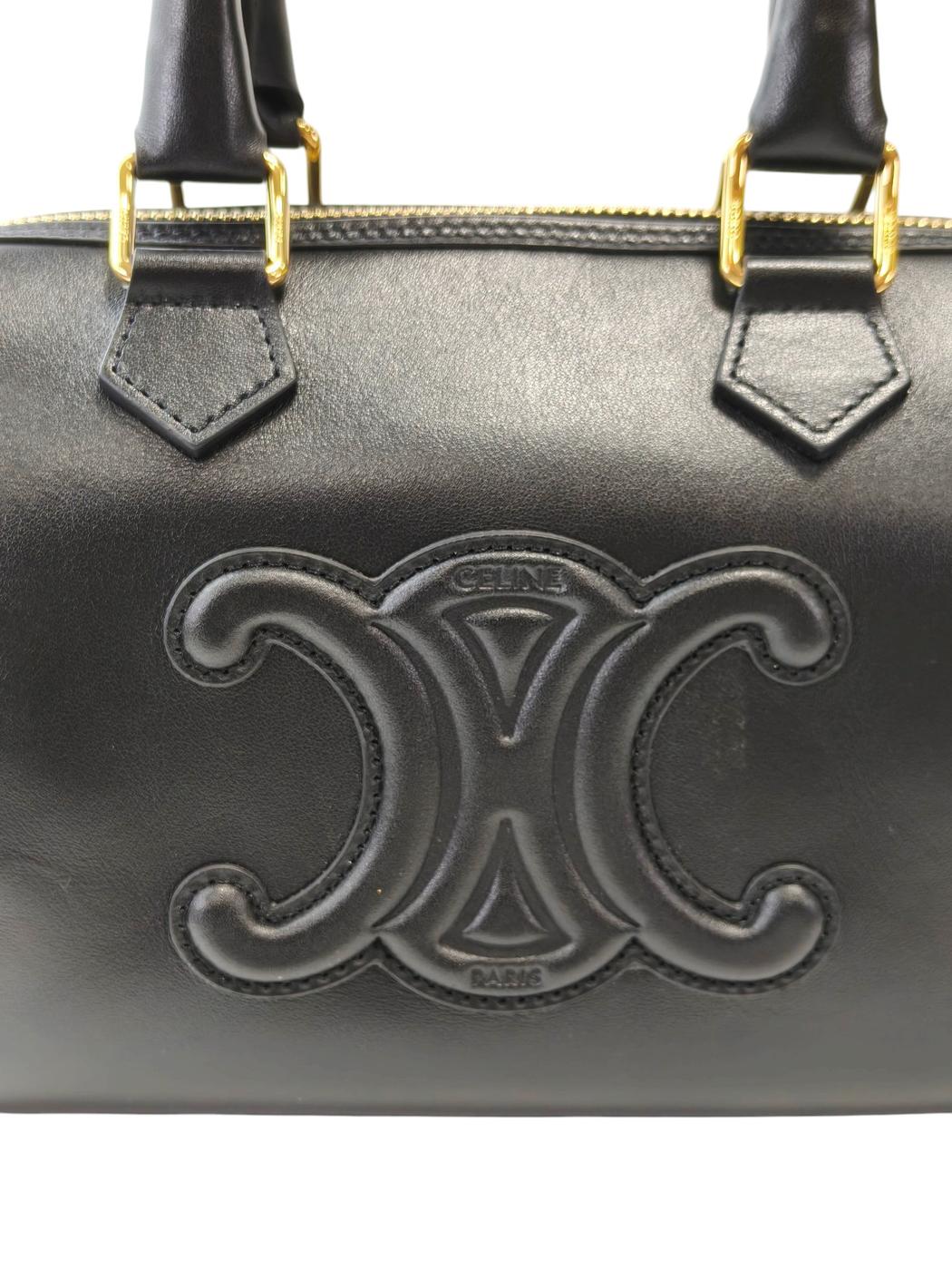 Celine 赛琳 Triomphe 小号波士顿包 黑色 管理编号：11831