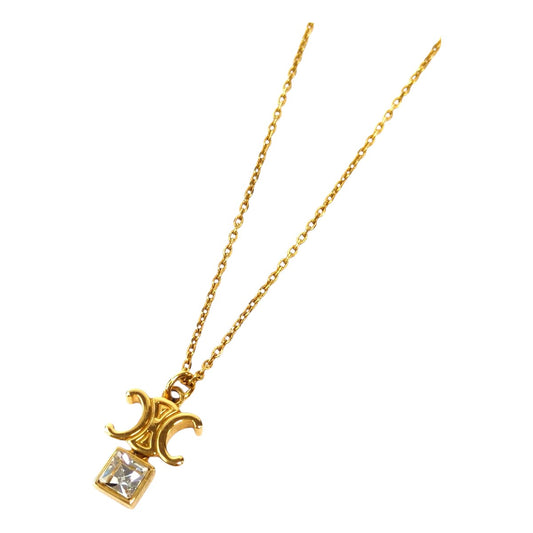 Celine Triomphe Twinkle Necklace / Strass & Gold-Finished Brass Gold Reference: 11837
