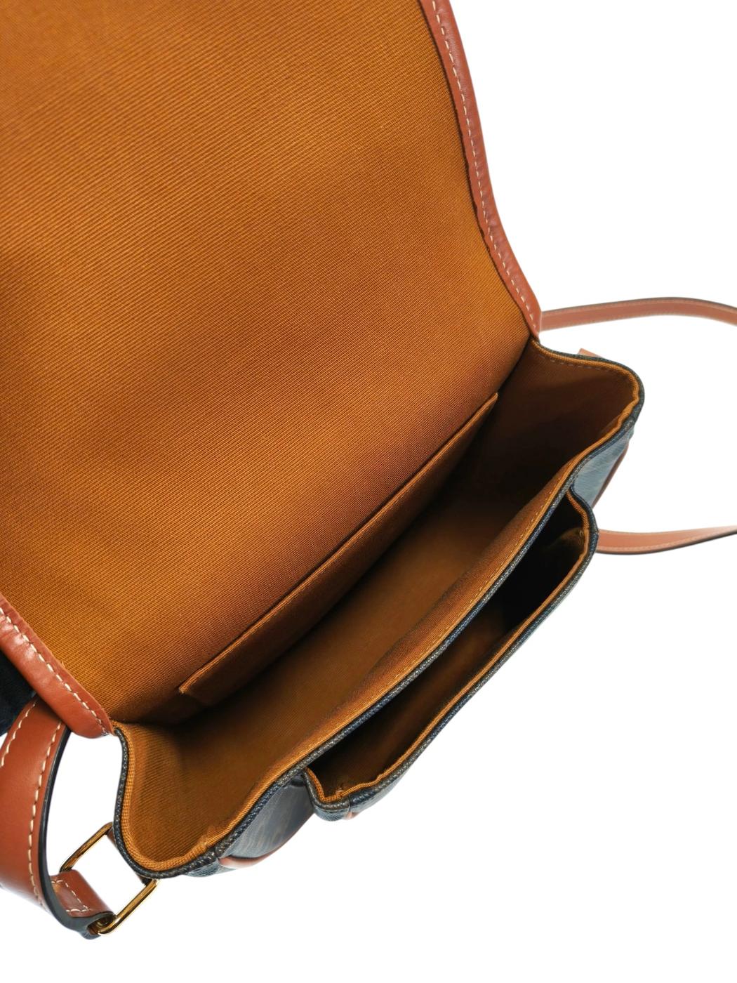 Celine Folco Shoulder Medium Triomphe Canvas & Calf Shoulder Bag Brown Ref: 11844