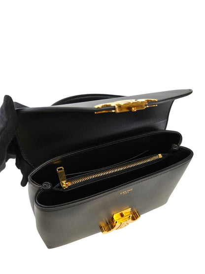 Celine トリオンフ2wayカーフスキン ニノ ショルダーバッグ 黒×金 管理番号：11850