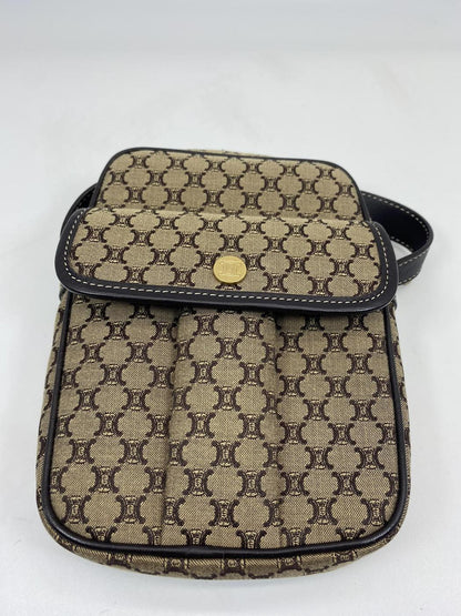 セリーヌ CELINE マカダム ショルダーバッグ ポシェット ポーチ ベージュ 管理番号：7424