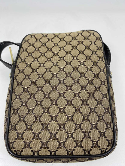 セリーヌ CELINE マカダム ショルダーバッグ ポシェット ポーチ ベージュ 管理番号：7424