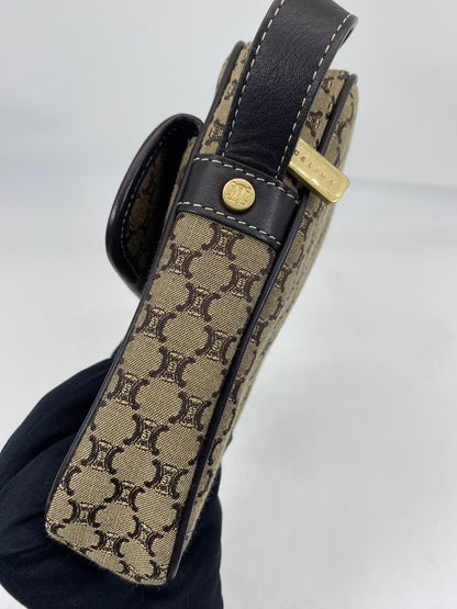 セリーヌ CELINE マカダム ショルダーバッグ ポシェット ポーチ ベージュ 管理番号：7424