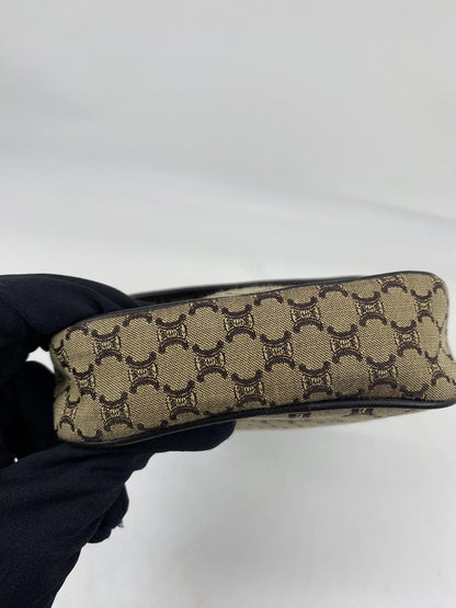 セリーヌ CELINE マカダム ショルダーバッグ ポシェット ポーチ ベージュ 管理番号：7424