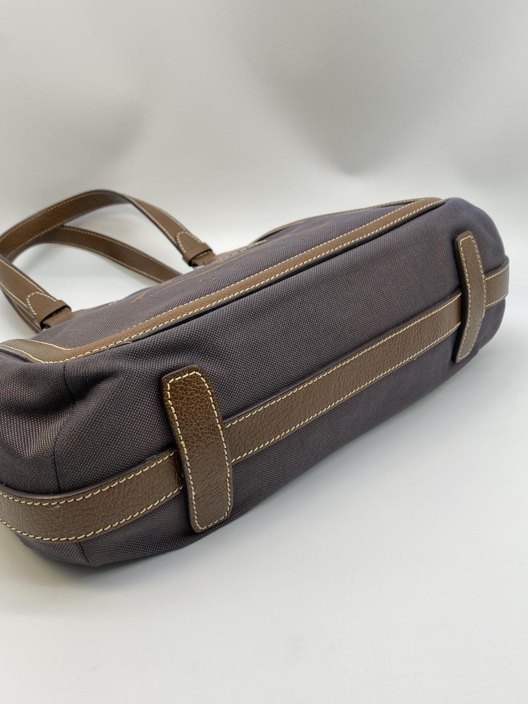 CELINE セリーヌ 茶 ブラウン キャンバス レザー 馬車柄 トートバッグ ハンドバッグ 管理番号：8208