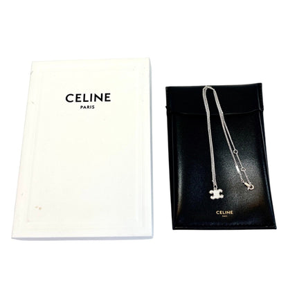 CELINE Triomphe Rhinestone Necklace, Silver, 460GB6BZI.36SI, Reference Number: 9576