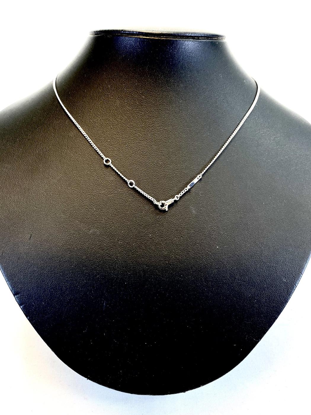 CELINE Triomphe Rhinestone Necklace, Silver, 460GB6BZI.36SI, Reference Number: 9576