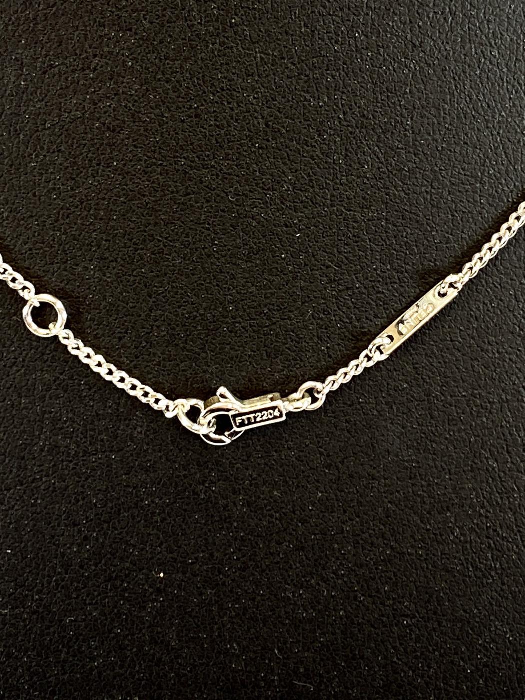 CELINE Triomphe Rhinestone Necklace, Silver, 460GB6BZI.36SI, Reference Number: 9576