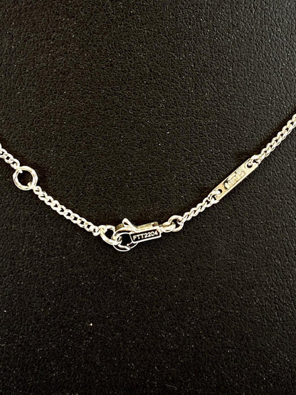 CELINE Triomphe Rhinestone Necklace, Silver, 460GB6BZI.36SI, Reference Number: 9576