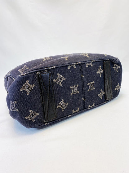 CELINE Boogie 牛仔布 Triomphe 印花手提包 海军蓝 控制编号：9610