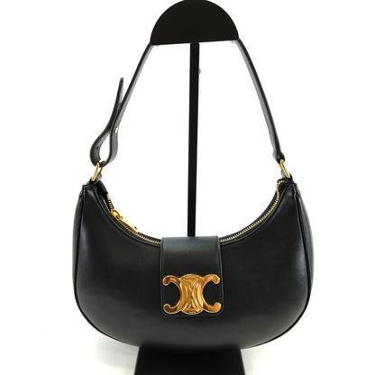 CELINE 中号 Ava Triomphe 单肩手提包，黑色，控制编号：9889