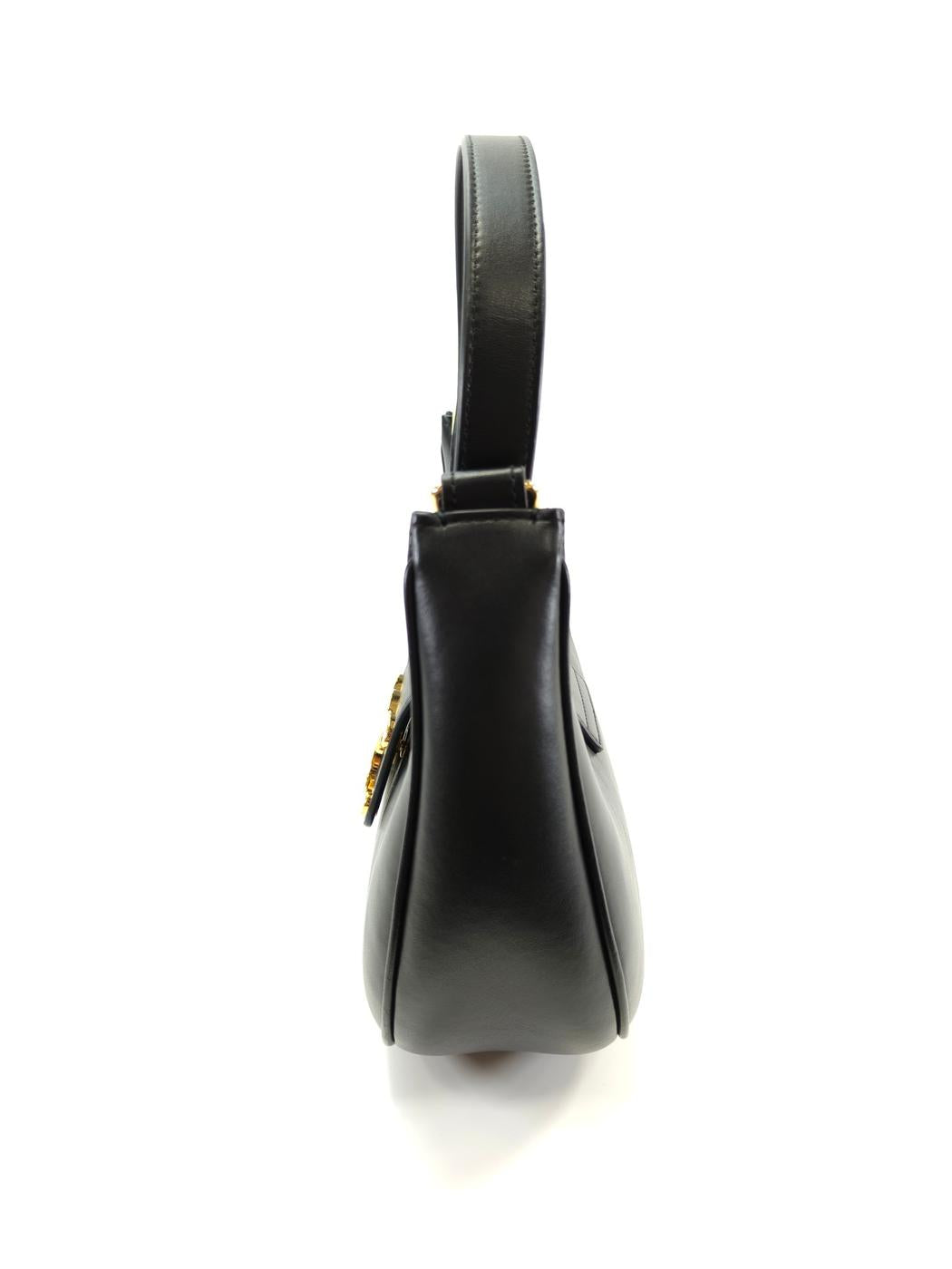 CELINE 中号 Ava Triomphe 单肩手提包，黑色，控制编号：9889