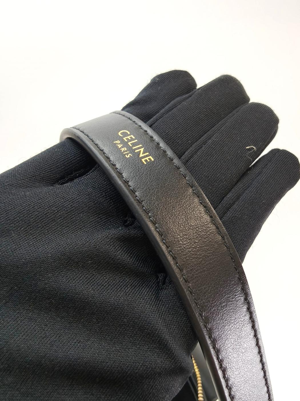 CELINE 中号 Ava Triomphe 单肩手提包，黑色，控制编号：9889