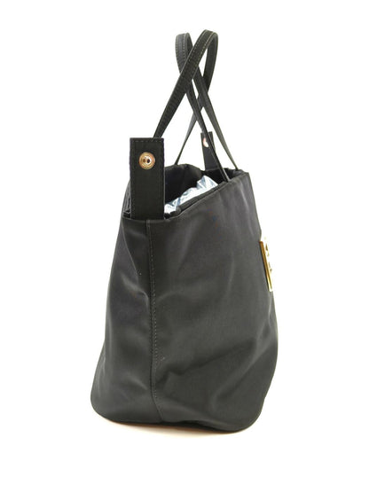 FENDI 两用托特包，饰有 FF 标志，尼龙材质，黑色。参考编号：10075。