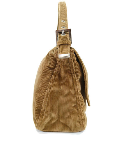 FENDI Mamma 水桶单肩包，灯芯绒，棕色，货号：10430