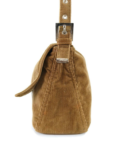 FENDI Mamma 水桶单肩包，灯芯绒，棕色，货号：10430