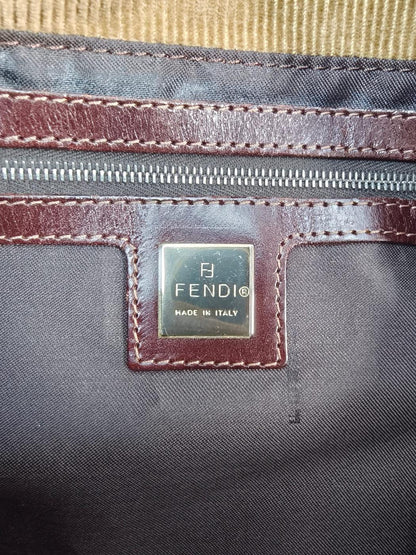 FENDI Mamma 水桶单肩包，灯芯绒，棕色，货号：10430