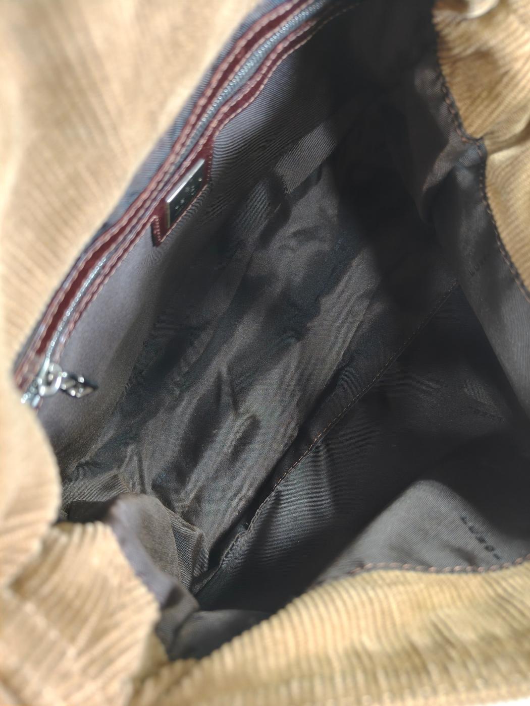 FENDI Mamma 水桶单肩包，灯芯绒，棕色，货号：10430