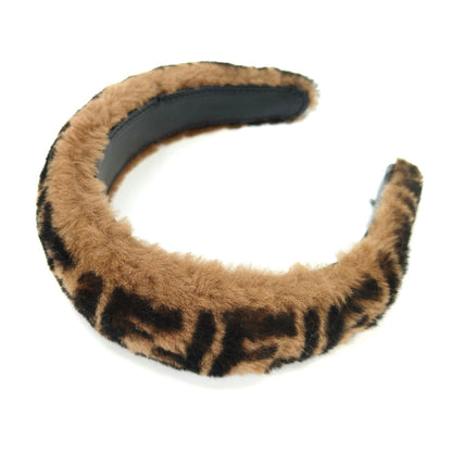 FENDI Zucca 毛绒发箍 FXQ642A9VQF0QE1 棕色 参考编号：10449