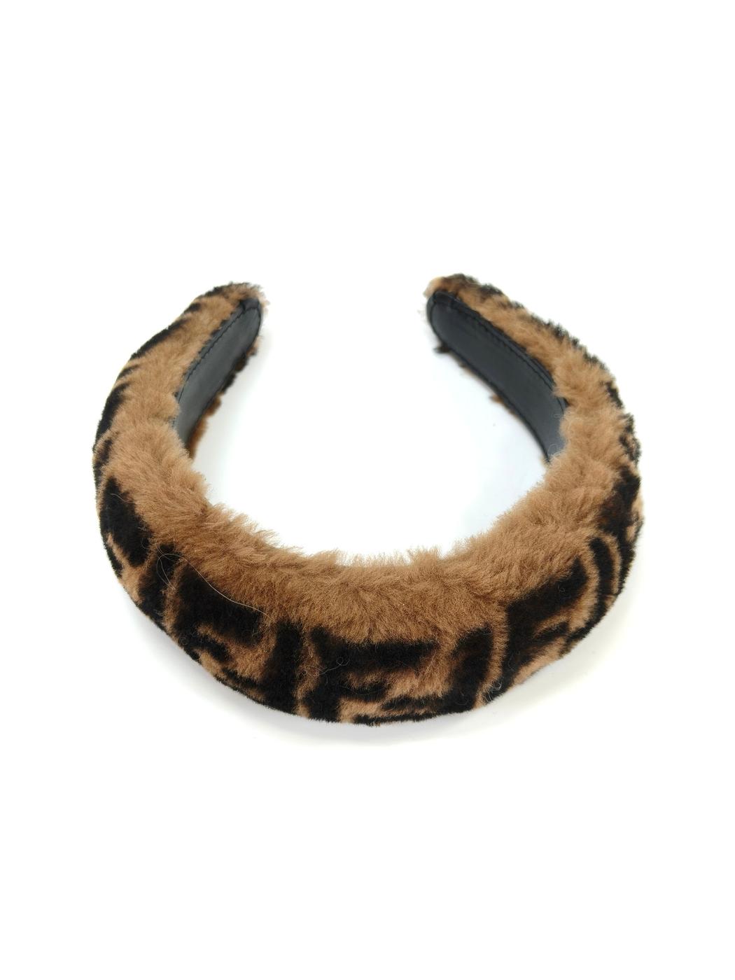 FENDI Zucca 毛绒发箍 FXQ642A9VQF0QE1 棕色 参考编号：10449