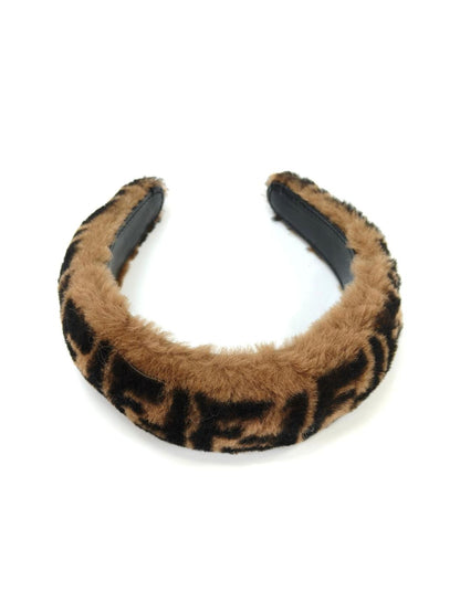 FENDI Zucca 毛绒发箍 FXQ642A9VQF0QE1 棕色 参考编号：10449