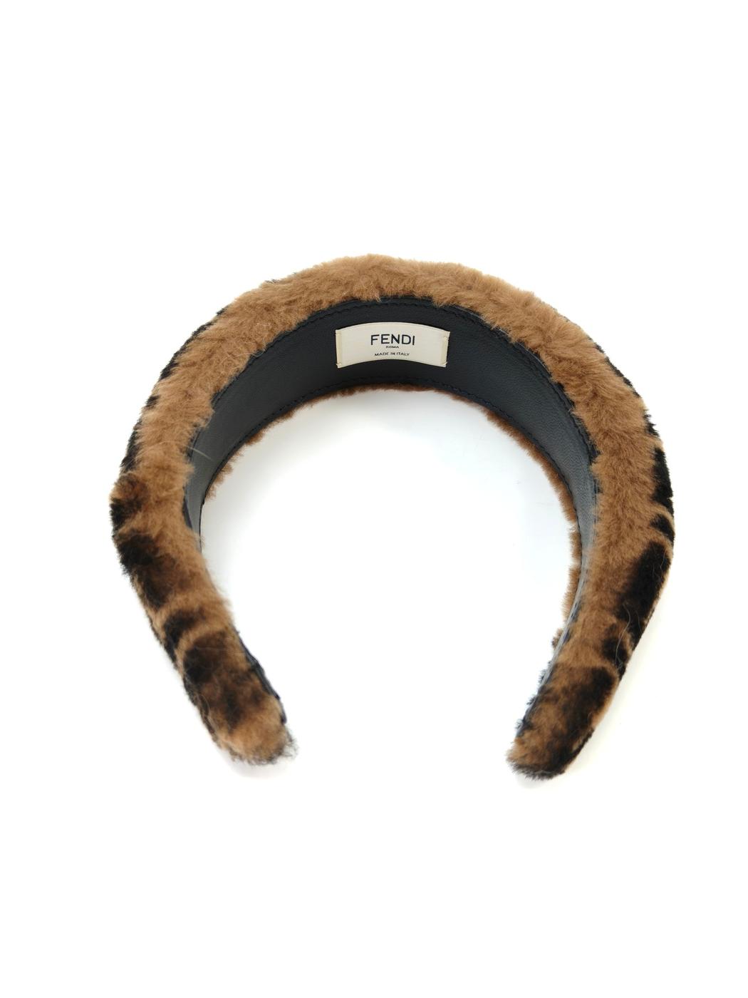 FENDI Zucca 毛绒发箍 FXQ642A9VQF0QE1 棕色 参考编号：10449