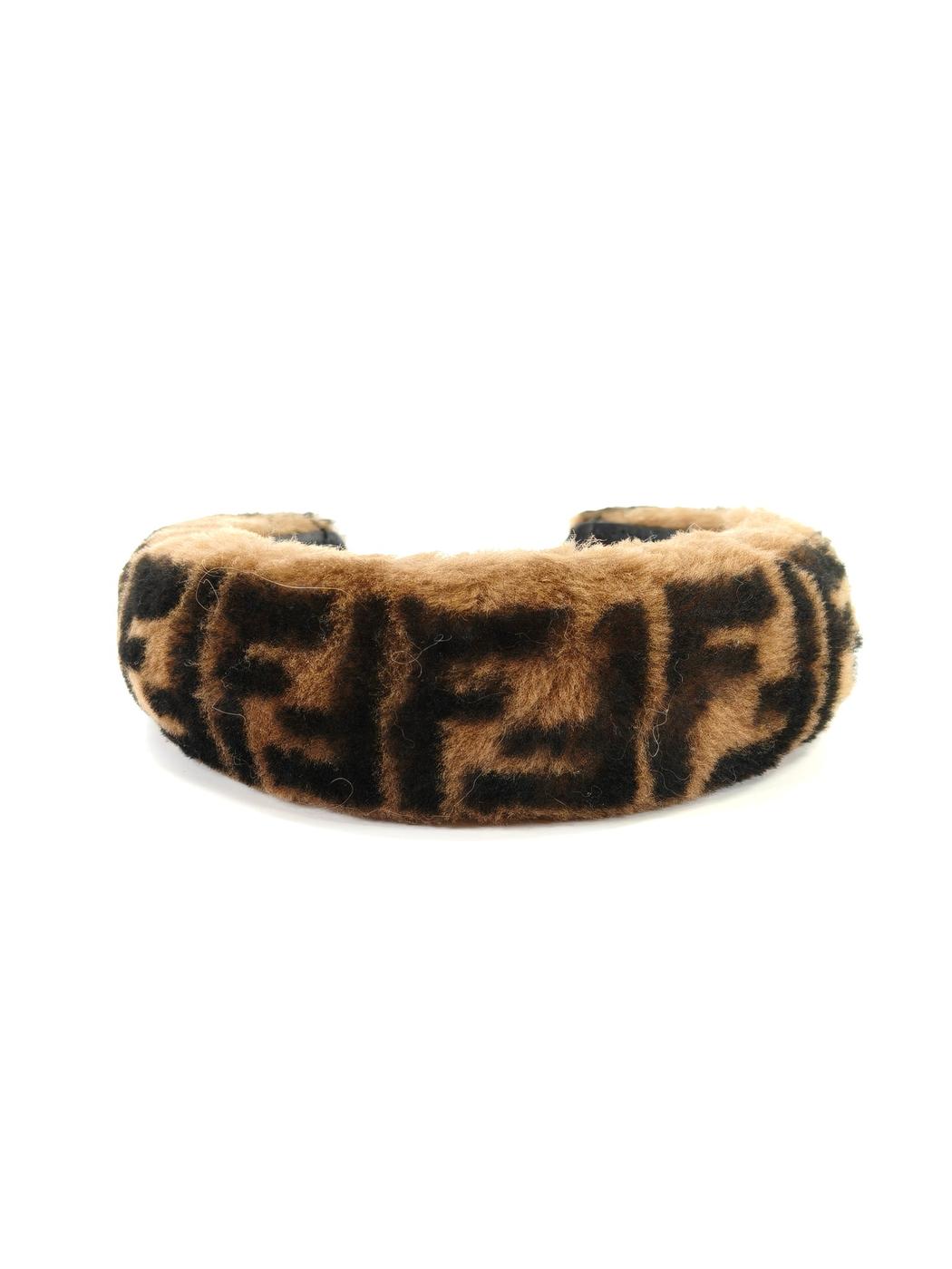 FENDI Zucca 毛绒发箍 FXQ642A9VQF0QE1 棕色 参考编号：10449
