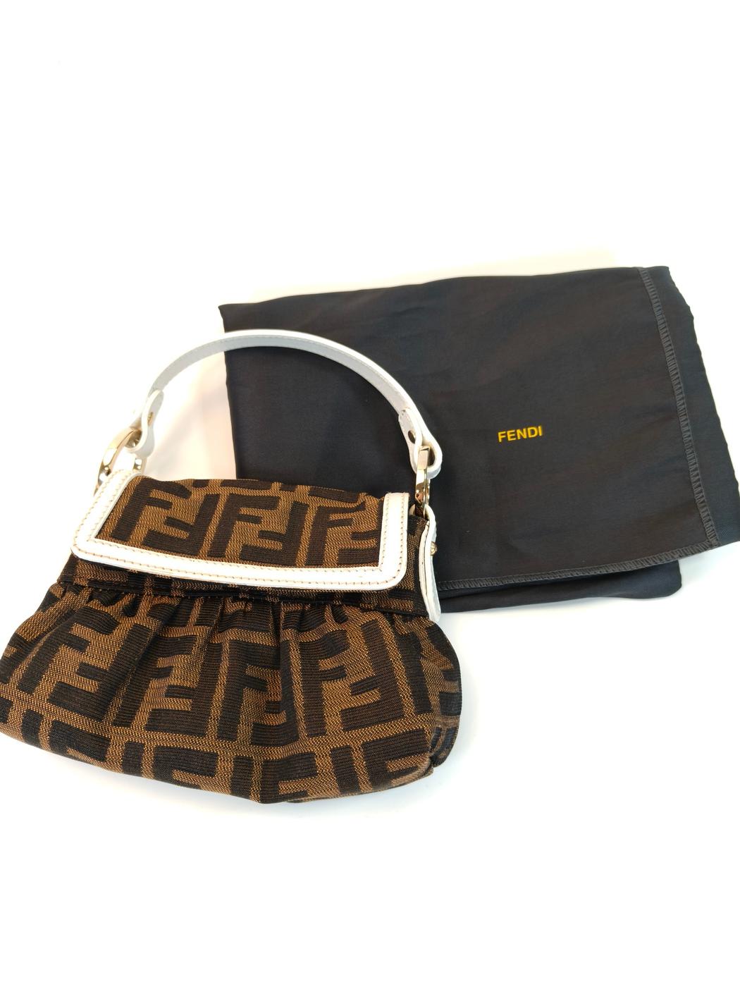 FENDI Zucca Pattern Handbag Mini Bag Brown Control Number: 10545