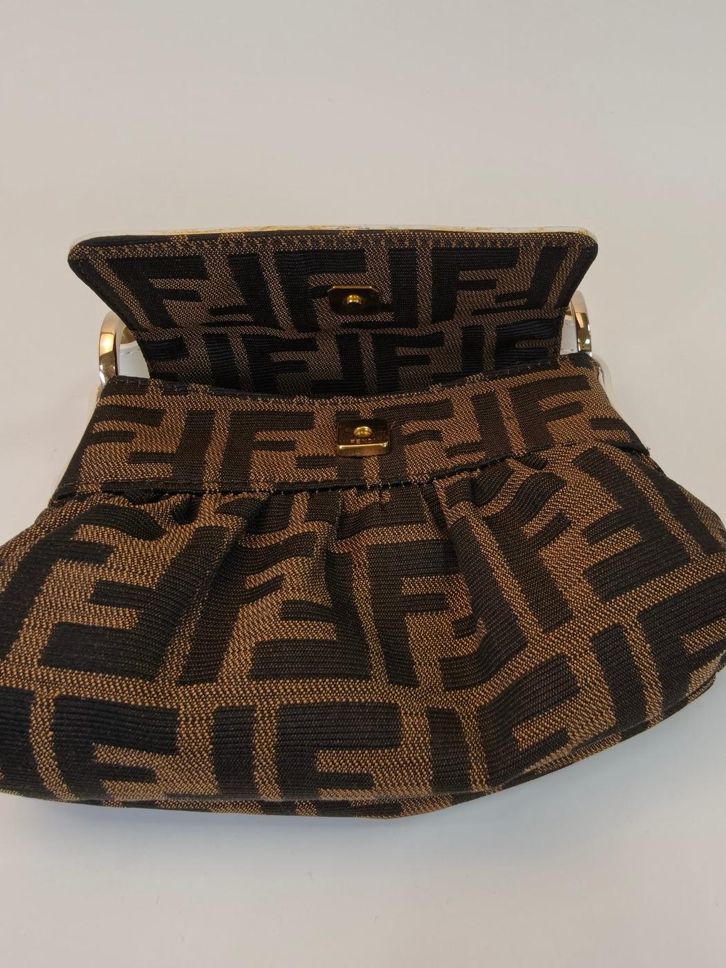 FENDI Zucca Pattern Handbag Mini Bag Brown Control Number: 10545