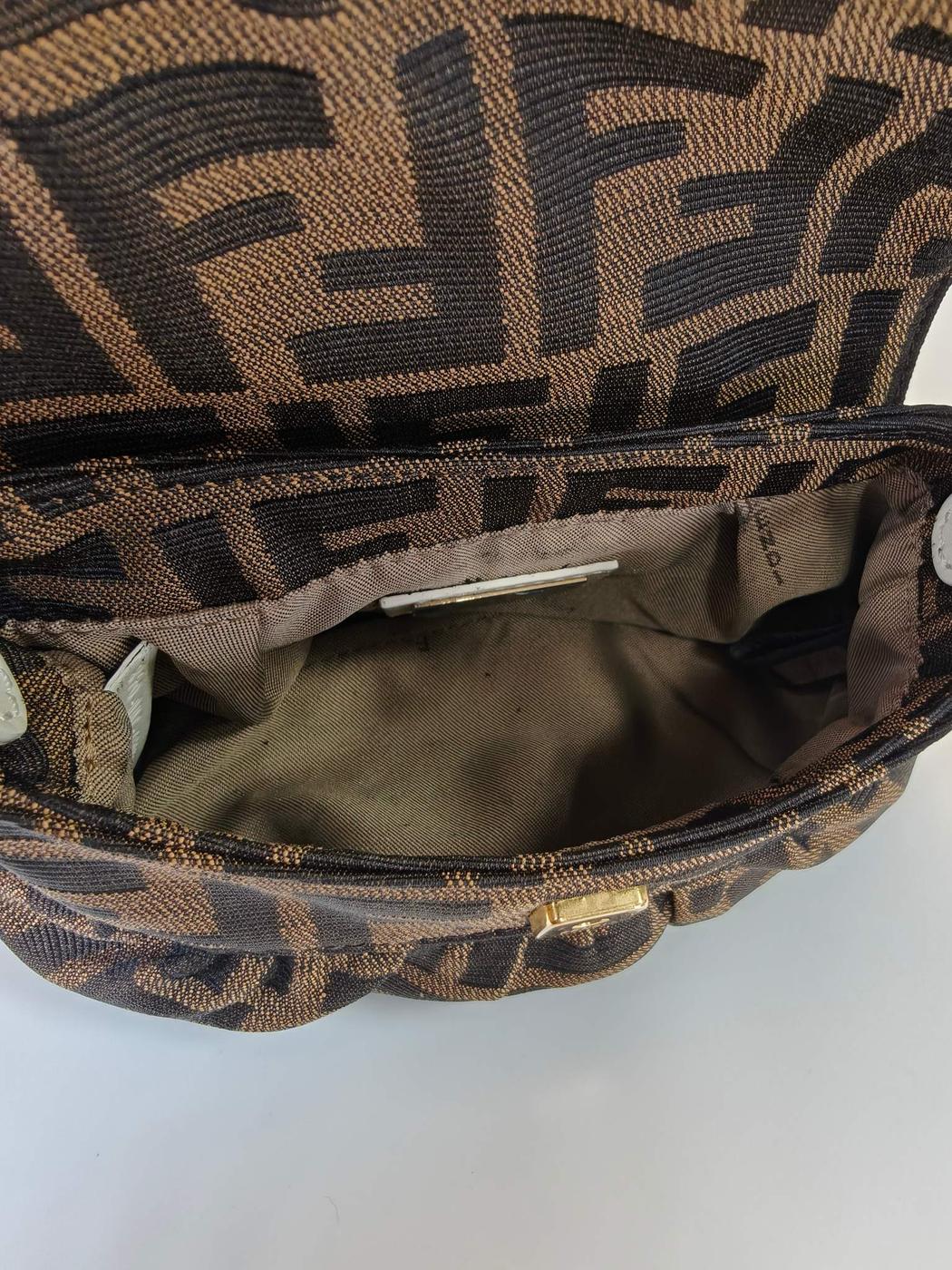 FENDI Zucca Pattern Handbag Mini Bag Brown Control Number: 10545