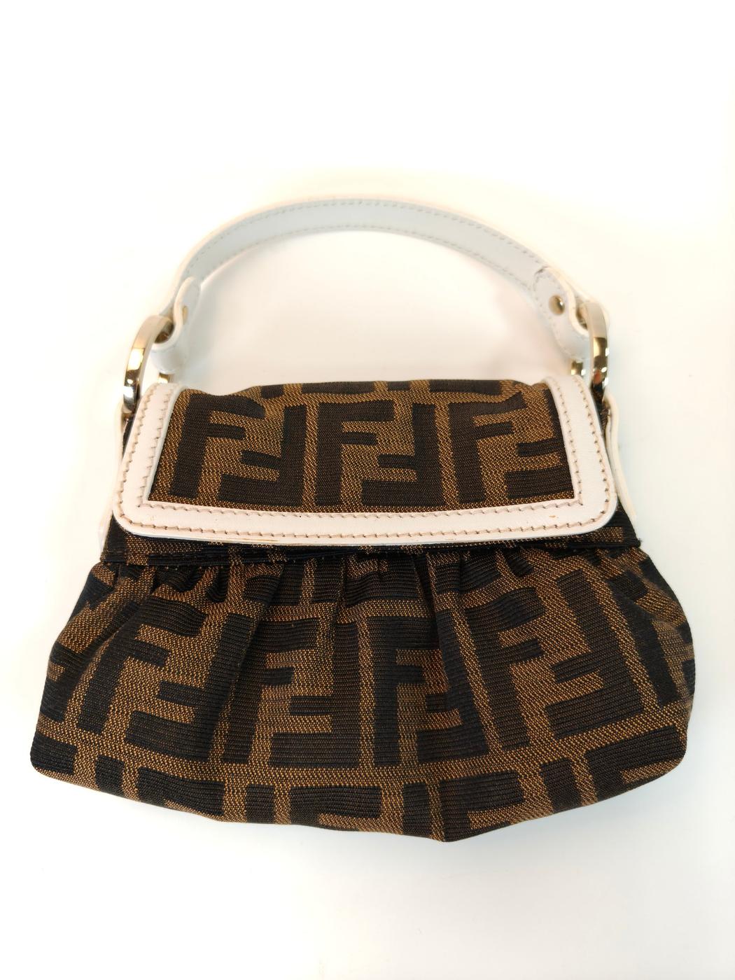 FENDI Zucca Pattern Handbag Mini Bag Brown Control Number: 10545