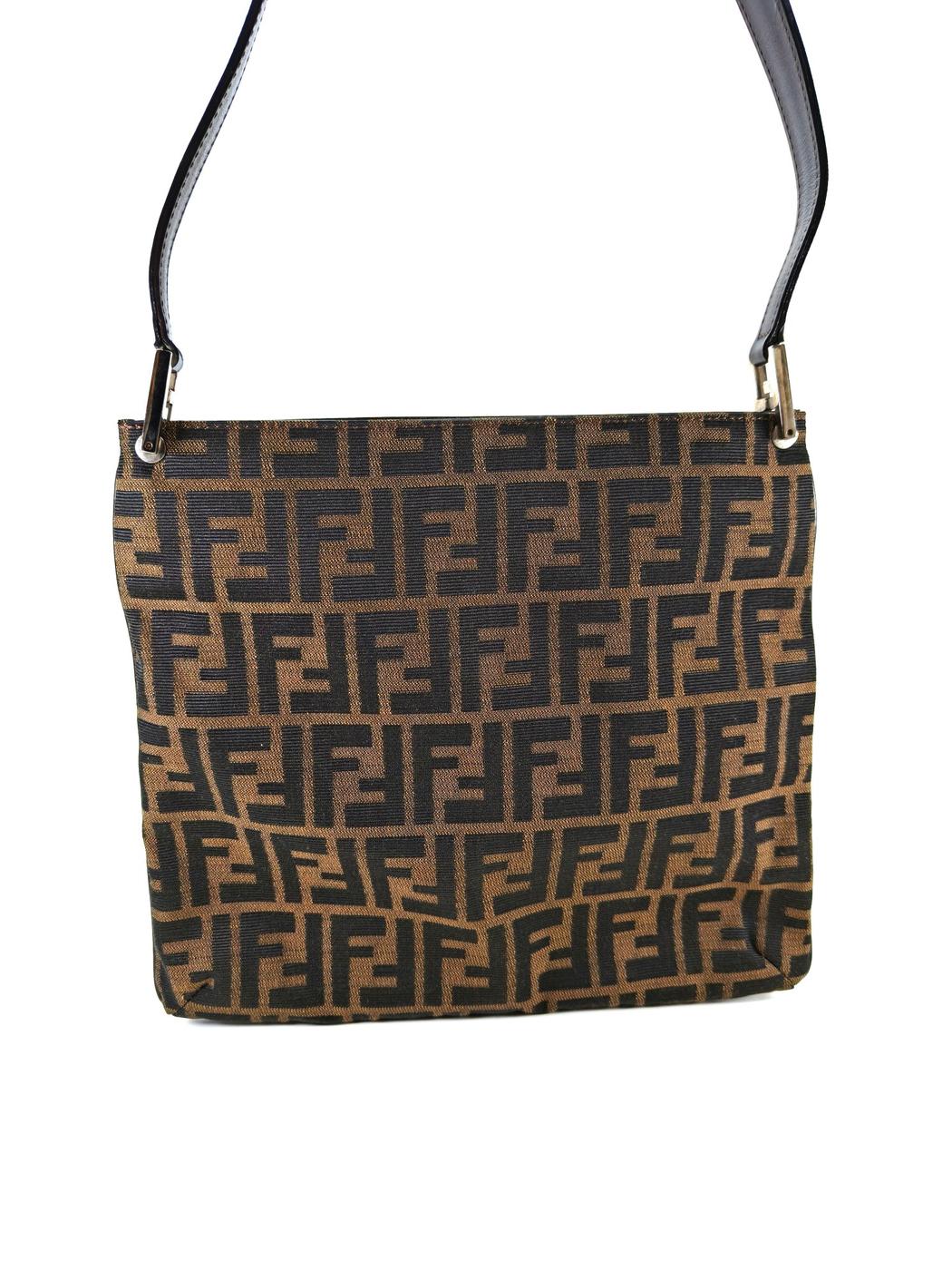 FENDI 芬迪 Zucca花纹 帆布单肩包 棕色 管理编号：10737