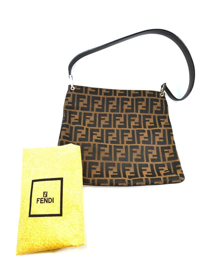 FENDI 芬迪 Zucca花纹 帆布单肩包 棕色 管理编号：10737