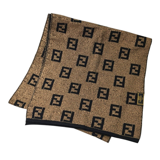 FENDI フェンディ ズッカ マフラー 茶 管理番号：11785