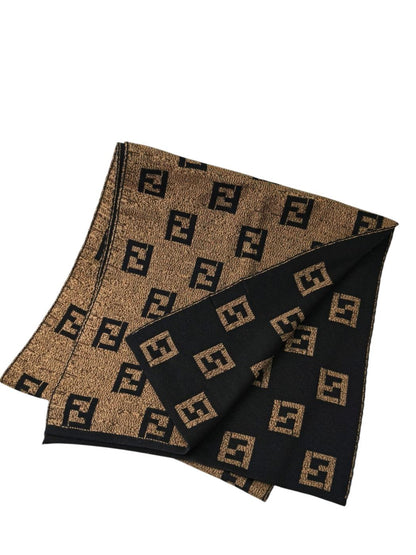FENDI フェンディ ズッカ マフラー 茶 管理番号：11785