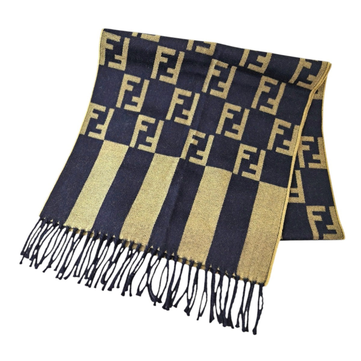 FENDI Zucca Scarf Stripe Scarf Black Control Number: 11804