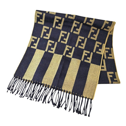 FENDI Zucca Scarf Stripe Scarf Black Control Number: 11804