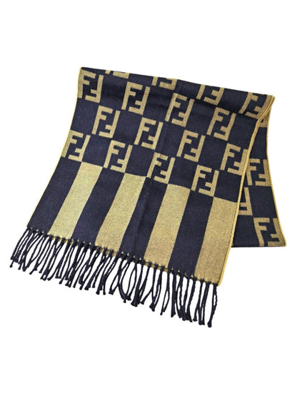 FENDI Zucca Scarf Stripe Scarf Black Control Number: 11804