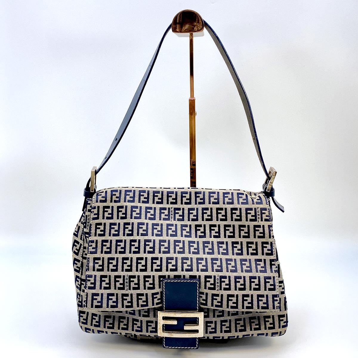 FENDI Zucchino 单肩包/Mamma 水桶包 26325/2CH 海军蓝 控制编号：8651