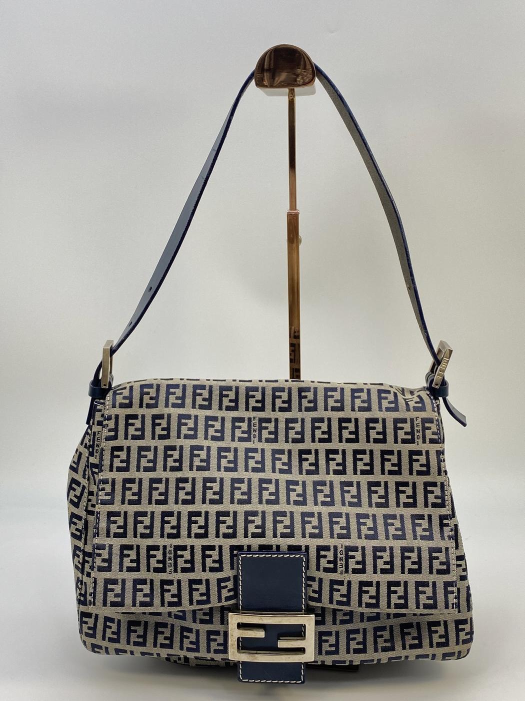 FENDI Zucchino 单肩包/Mamma 水桶包 26325/2CH 海军蓝 控制编号：8651