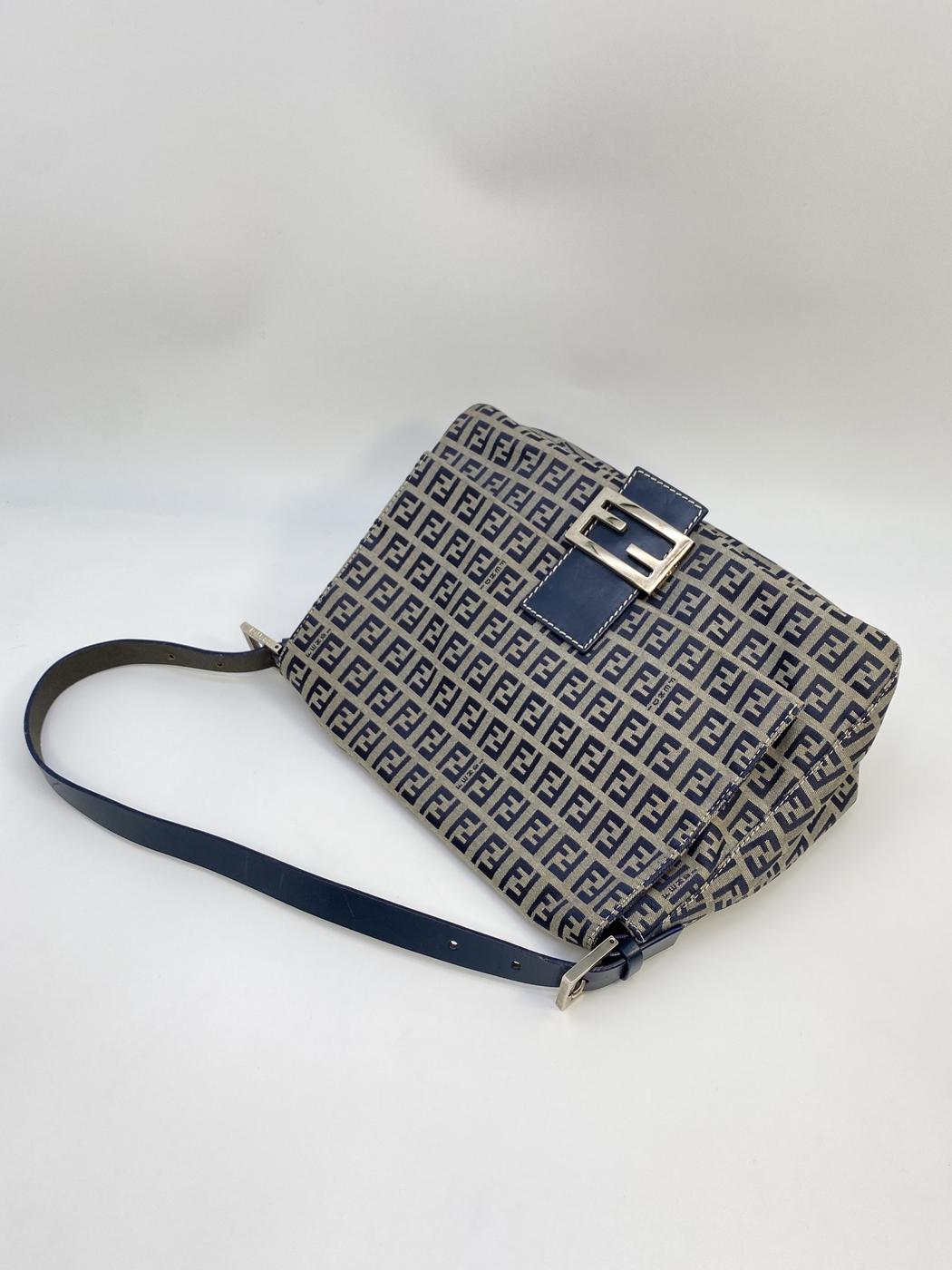 FENDI Zucchino 单肩包/Mamma 水桶包 26325/2CH 海军蓝 控制编号：8651