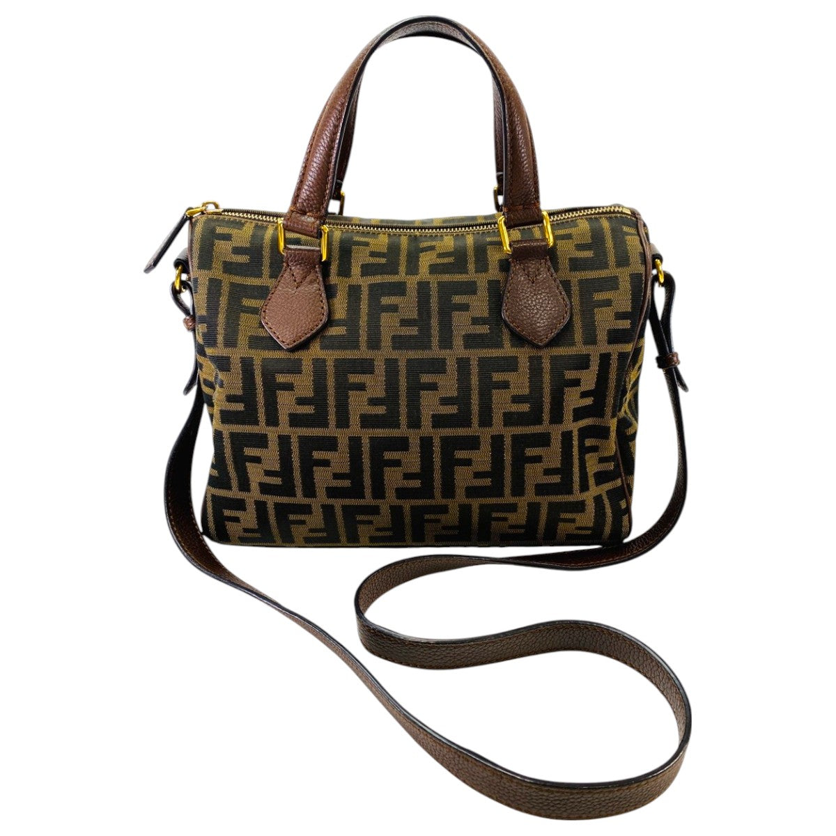 FENDI Zucca印花迷你波士顿包 8BL121 两用单肩包 控制编号：9660