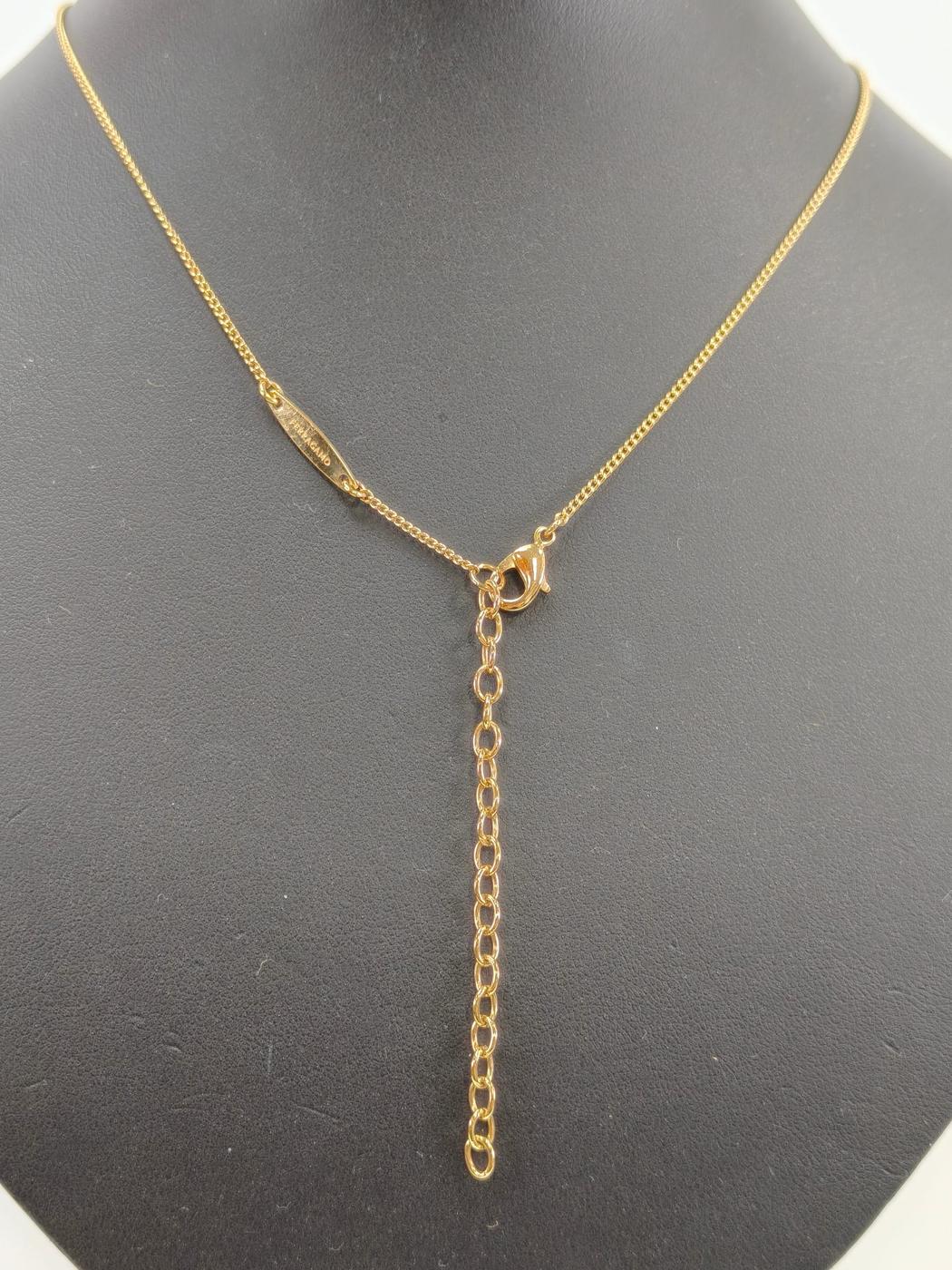 Ferragamo Gancini 水晶密镶吊坠项链（金色），货号：10270
