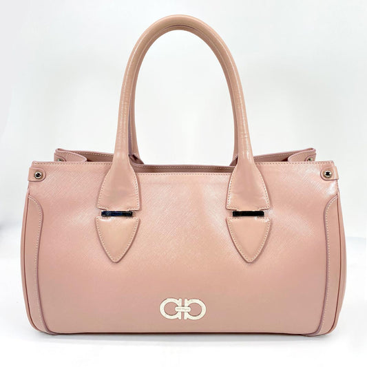 Ferragamo フェラガモ ハンドバッグ トートバッグ ガンチーニ ピンク レザー 管理番号：5632