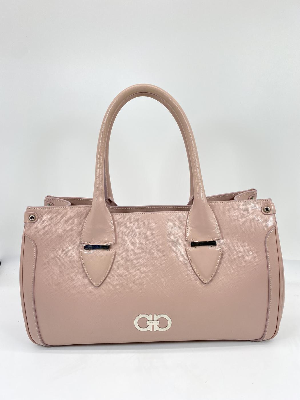 Ferragamo フェラガモ ハンドバッグ トートバッグ ガンチーニ ピンク レザー 管理番号：5632