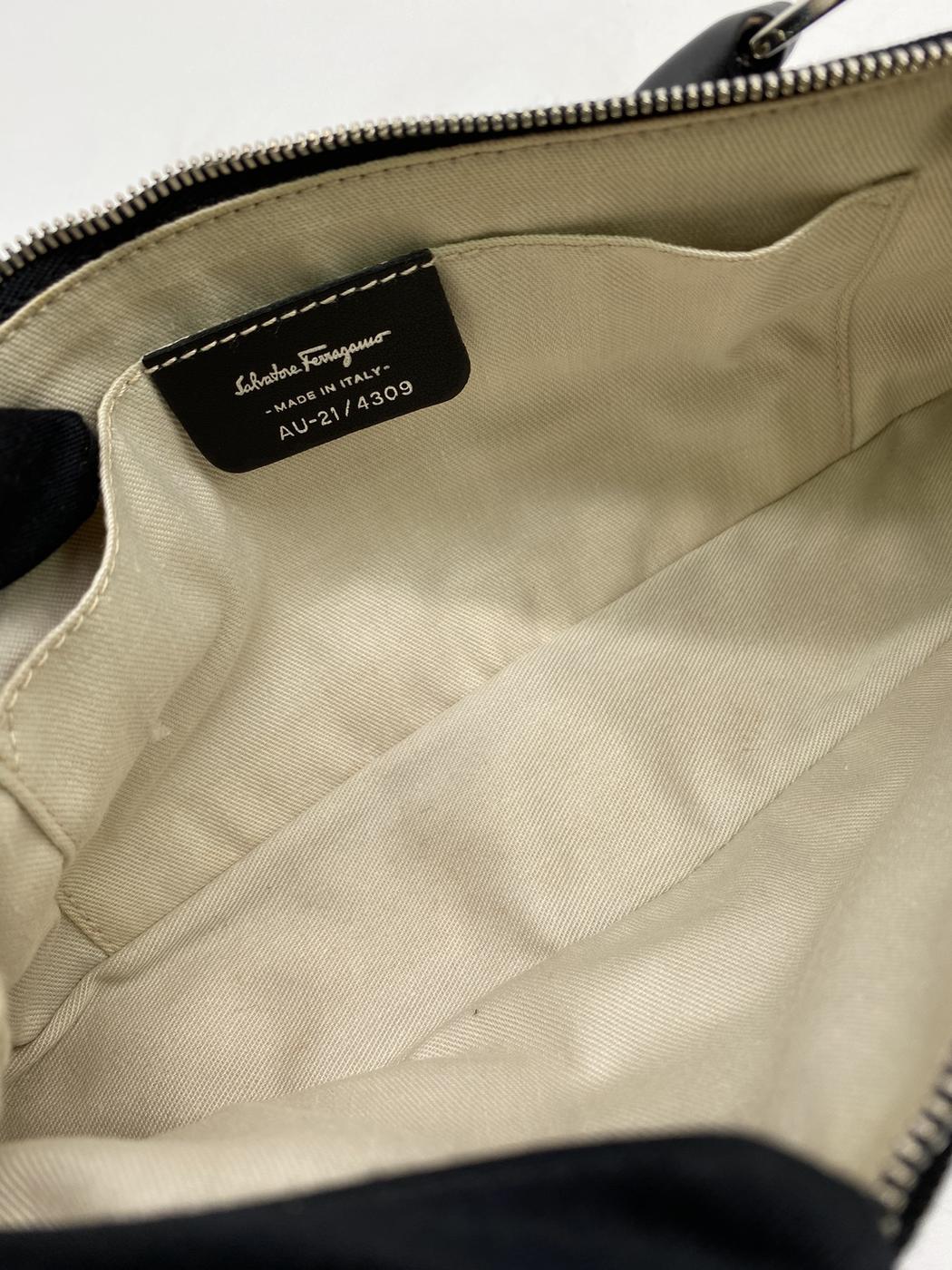 Salvatore Ferragamo サルヴァトーレフェラガモ キャンバス×レザー ワンハンドル ハンドバッグ管理番号：7805