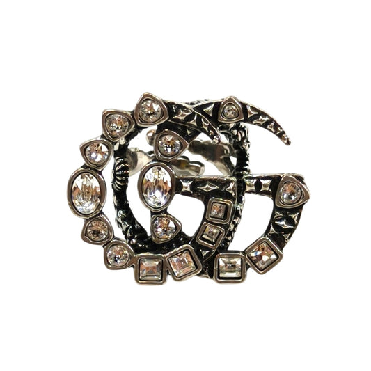 Gucci グッチ GGマーモントリング 指輪 ラインストーン シルバー XS 約9号 管理番号：10150