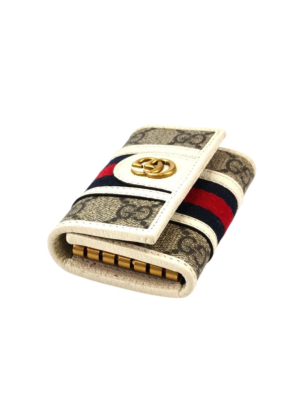 Gucci グッチ オフィディア GG キーケース ホワイト×ベージュ 管理番号：11384
