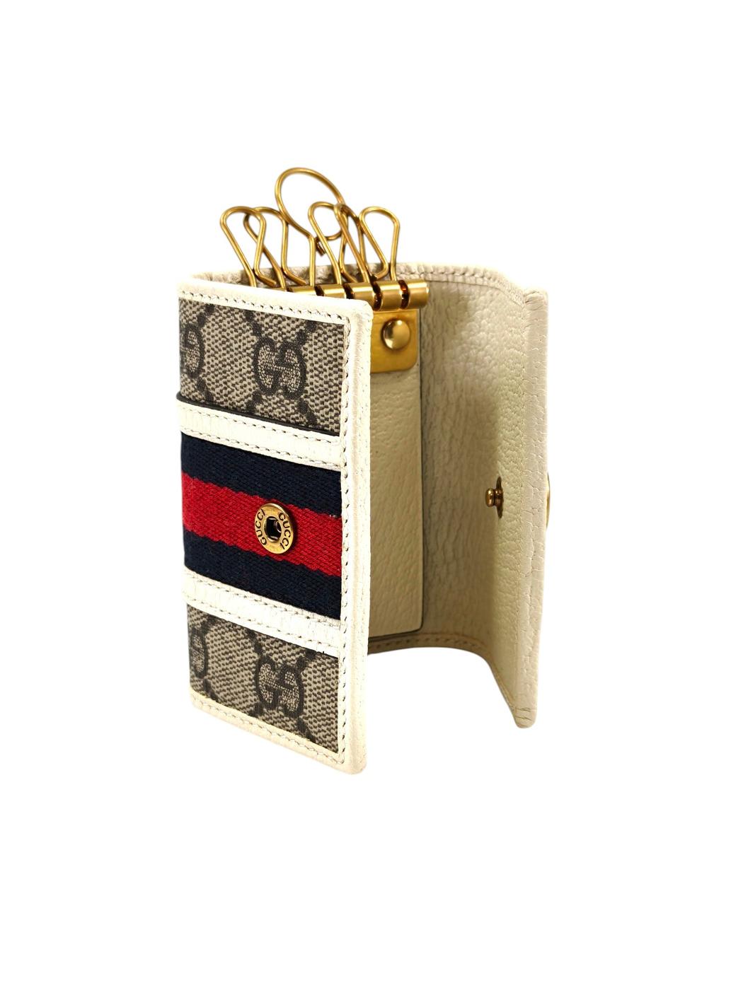 Gucci グッチ オフィディア GG キーケース ホワイト×ベージュ 管理番号：11384